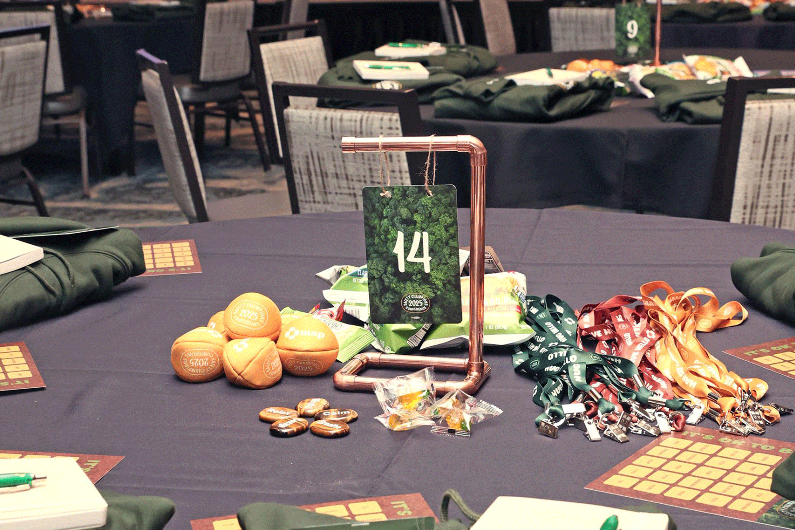 table setting for 2025 safety champions conference